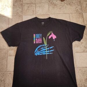 Obey Black Earth Society Graphic T-Shirt